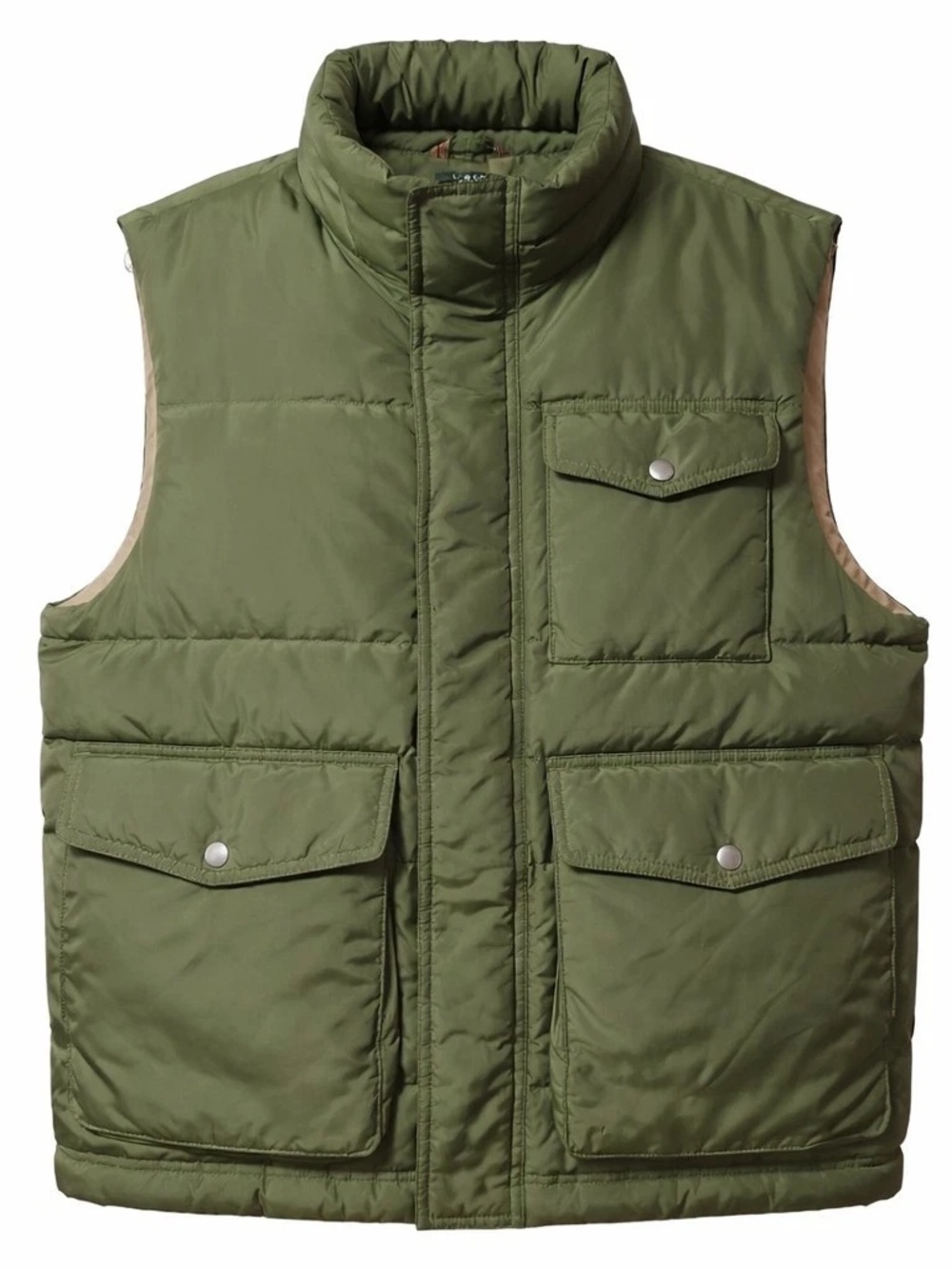 Vintage J Crew Goose Down Puffer Vest Green Men Size Large Y2K Gorpcore